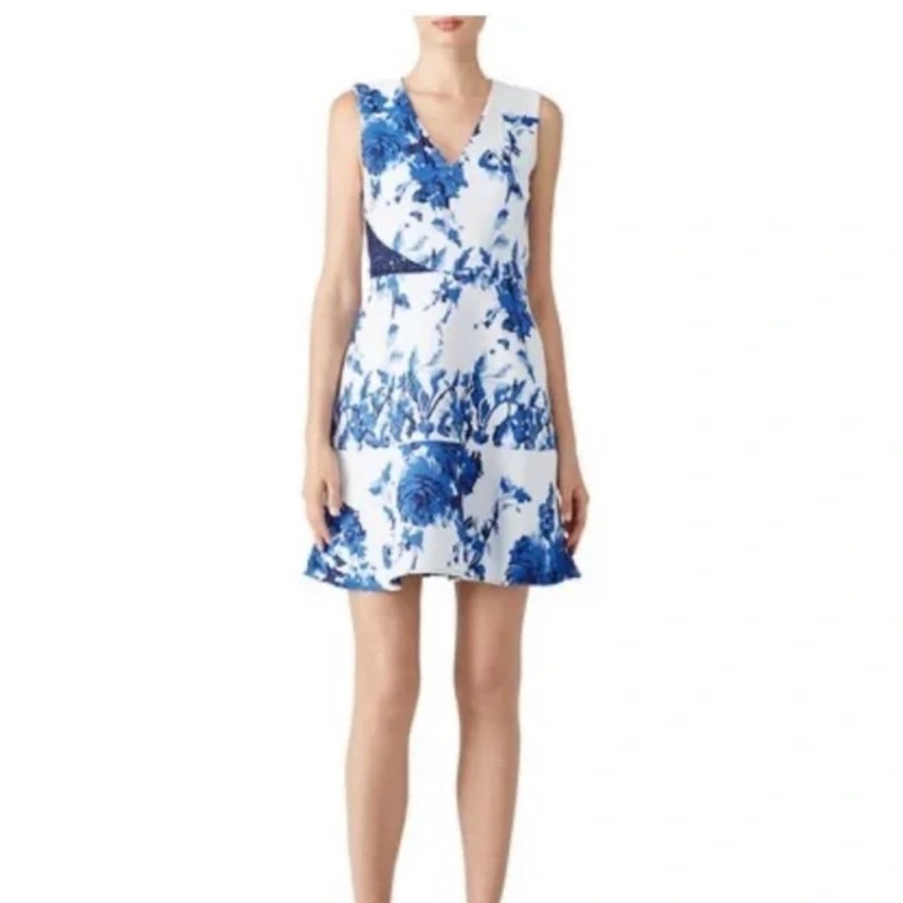 Slate & Willow Blue and White Floral Mini Dress